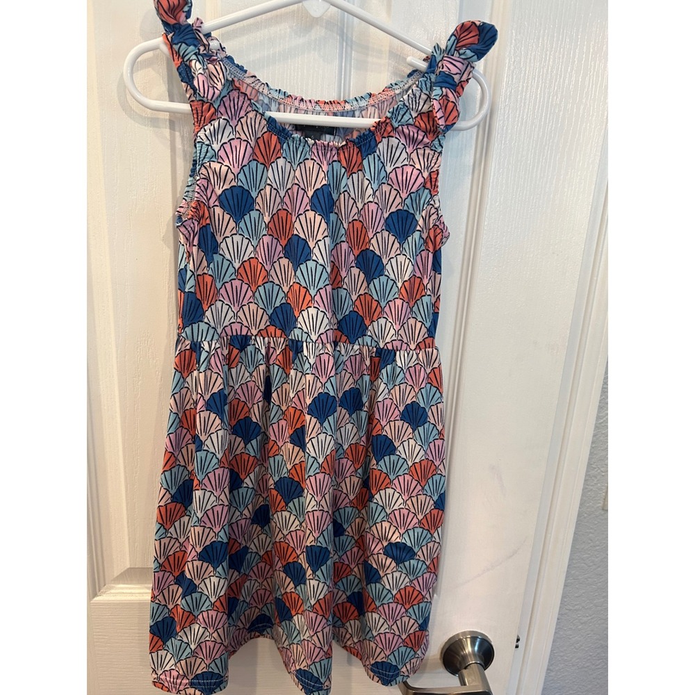 Picapino Dress Multicolor Seashell Print Ruffle Sleeve Summer Beach Girls 6